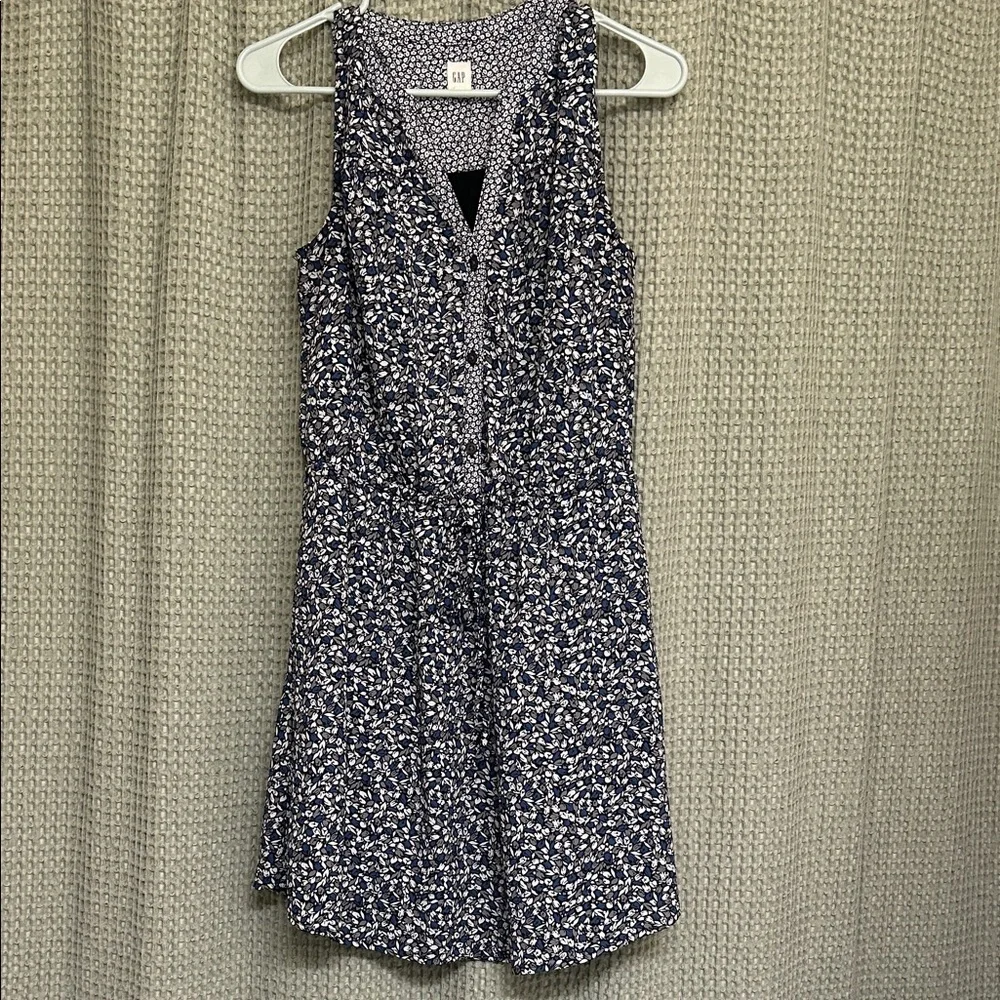 gap floral midi dress New Gap Women Brown Floral Midi Dress Sz S Cotton V-neck Sleeveless Tie Waist